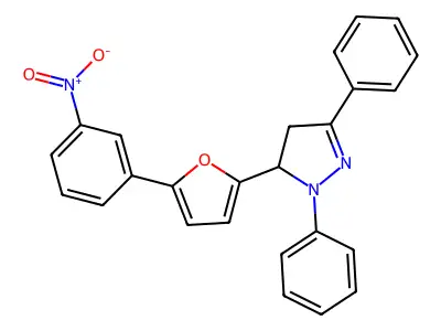 3-[5-(3-Nitrophenyl)furan-2-yl]-2,5-diphenyl-3,4-dihydropyrazole structure