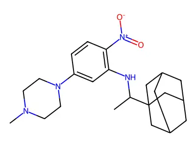 N-[1-(1-adamantyl)ethyl]-5-(4-methylpiperazin-1-yl)-2-nitroaniline structure