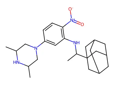 N-[1-(Adamantan-1-YL)ethyl]-5-(3,5-dimethylpiperazin-1-YL)-2-nitroaniline structure
