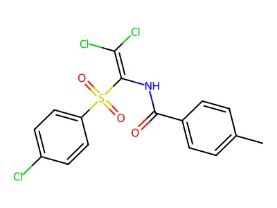 N-[2,2-dichloro-1-(4-chlorophenyl)sulfonylethenyl]-4-methylbenzamide structure