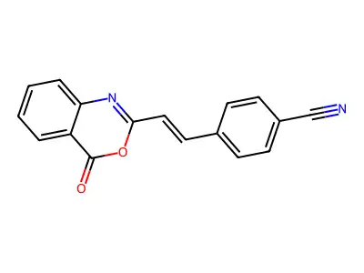 4-[(E)-2-(4-Oxo-4H-3,1-benzoxazin-2-yl)ethenyl]benzonitrile structure