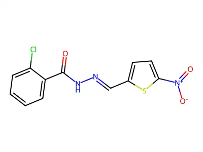 2-chloro-N'-[(5-nitro-2-thienyl)methylene]benzohydrazide structure