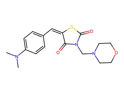 (E)-5-(4-(dimethylamino)benzylidene)-3-(morpholinomethyl)thiazolidine-2,4-dione structure