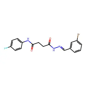 4-[(4-Fluorophenyl)amino]-4-oxobutanoic acid 2-[(3-bromophenyl)methylene]hydrazide structure