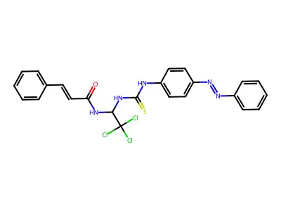 2-Propenamide, 3-phenyl-N-[2,2,2-trichloro-1-[[[[4-(2-phenyldiazenyl)phenyl]amino]thioxomethyl]amino]ethyl]- structure