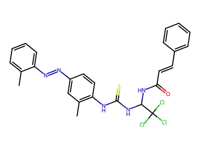 2-Propenamide, 3-phenyl-N-[2,2,2-trichloro-1-[[[[2-methyl-4-[2-(2-methylphenyl)diazenyl]phenyl]amino]thioxomethyl]amino]ethyl]- structure
