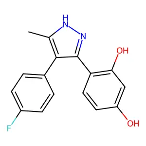 4-(4-(4-Fluorophenyl)-5-methyl-1H-pyrazol-3-yl)-1,3-benzenediol structure