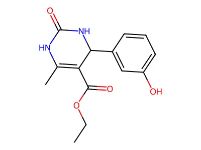 ethyl 4-(3-hydroxyphenyl)-6-methyl-2-oxo-1,2,3,4-tetrahydropyrimidine-5-carboxylate structure