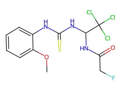 2-fluoro-N-[2,2,2-trichloro-1-[(2-methoxyphenyl)carbamothioylamino]ethyl]acetamide structure