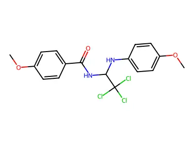 4-methoxy-N-{2,2,2-trichloro-1-[(4-methoxyphenyl)amino]ethyl}benzamide structure