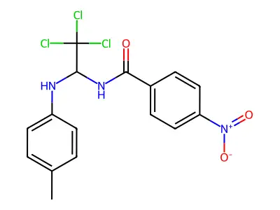 4-nitro-N-[2,2,2-trichloro-1-(4-methylanilino)ethyl]benzamide structure