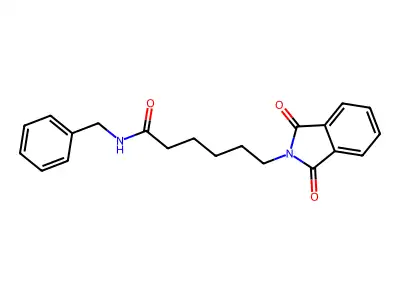 N-benzyl-6-(1,3-dioxo-1,3-dihydro-2H-isoindol-2-yl)hexanamide structure
