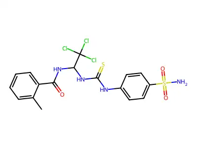 2-methyl-N-[2,2,2-trichloro-1-[(4-sulfamoylphenyl)carbamothioylamino]ethyl]benzamide structure