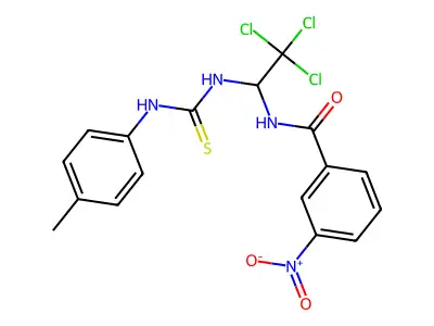 3-nitro-N-(2,2,2-trichloro-1-{[(4-methylphenyl)carbamothioyl]amino}ethyl)benzamide structure