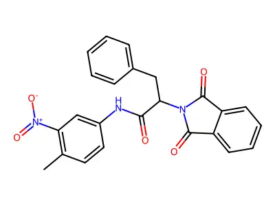 2-(1,3-dioxoisoindol-2-yl)-N-(4-methyl-3-nitrophenyl)-3-phenylpropanamide structure