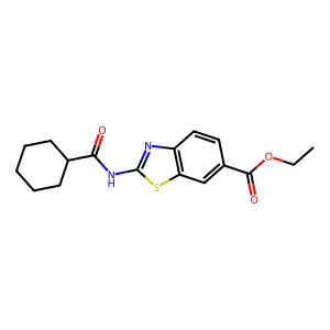 Ethyl 2-(cyclohexylcarbonylamino)benzothiazole-6-carboxylate structure