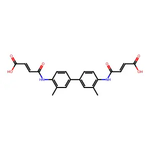 4,4'-[(3,3'-dimethyl-4,4'-biphenyldiyl)di(imino)]bis(4-oxo-2-butenoic acid) structure