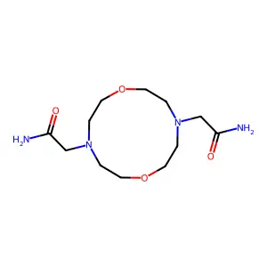 2-[10-(2-Amino-2-oxoethyl)-1,7-dioxa-4,10-diazacyclododec-4-yl]acetamide structure