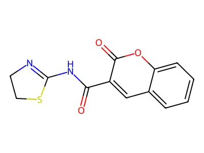 N-(4,5-dihydro-1,3-thiazol-2-yl)-2-oxo-2H-chromene-3-carboxamide structure