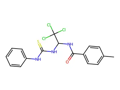 4-methyl-N-[2,2,2-trichloro-1-(phenylcarbamothioylamino)ethyl]benzamide structure