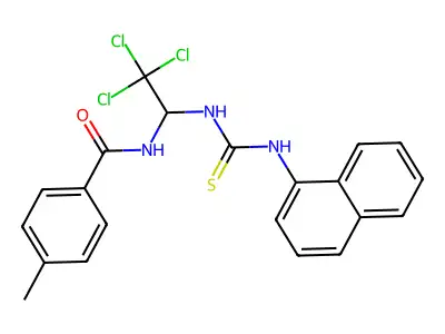 4-methyl-N-[2,2,2-trichloro-1-(naphthalen-1-ylcarbamothioylamino)ethyl]benzamide structure
