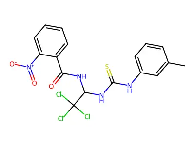 2-nitro-N-(2,2,2-trichloro-1-{[(3-methylphenyl)carbamothioyl]amino}ethyl)benzamide structure