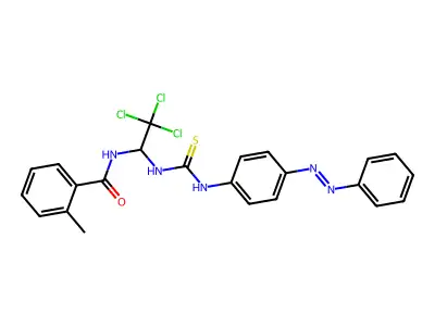 2-methyl-N-[2,2,2-trichloro-1-({[4-(phenyldiazenyl)phenyl]carbamothioyl}amino)ethyl]benzamide structure