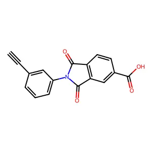 2-(3-Ethynylphenyl)-1,3-dioxoisoindoline-5-carboxylic acid structure