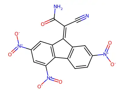 2-cyano-2-(2,4,7-trinitro-9H-fluoren-9-ylidene)acetamide structure