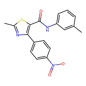 2-methyl-N-(3-methylphenyl)-4-(4-nitrophenyl)-1,3-thiazole-5-carboxamide structure