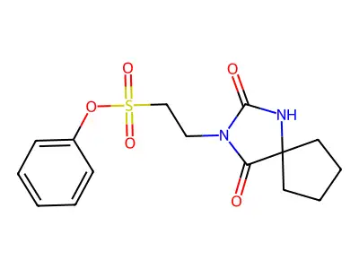Phenyl 2-(2,4-dioxo-1,3-diazaspiro[4.4]non-3-yl)ethanesulfonate structure