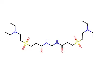 N,N'-methanediylbis(3-{[2-(diethylamino)ethyl]sulfonyl}propanamide) structure