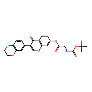 3-(2,3-dihydrobenzo[b][1,4]dioxin-6-yl)-4-oxo-4H-chromen-7-yl 2-((tert-butoxycarbonyl)amino)acetate structure