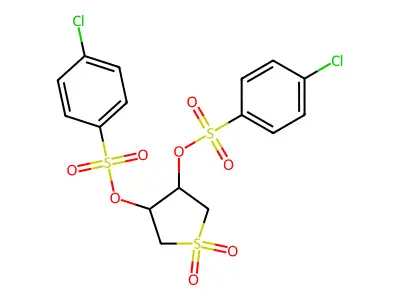 1,1-Dioxidotetrahydrothiophene-3,4-diyl bis(4-chlorobenzenesulfonate) structure