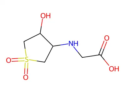 (4-Hydroxy-1,1-dioxo-tetrahydro-1lambda*6*-thiophen-3-ylamino)-acetic acid structure