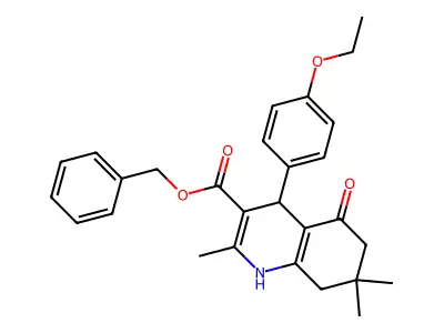 benzyl 4-(4-ethoxyphenyl)-2,7,7-trimethyl-5-oxo-1,4,6,8-tetrahydroquinoline-3-carboxylate structure