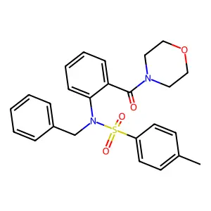 N-benzyl-4-methyl-N-[2-(morpholine-4-carbonyl)phenyl]benzenesulfonamide structure