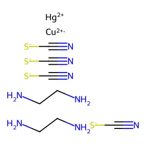 Copper(2+), bis(ethylenediamine)-, tetrakis(thiocyanato)mercurate(2-), polymers structure