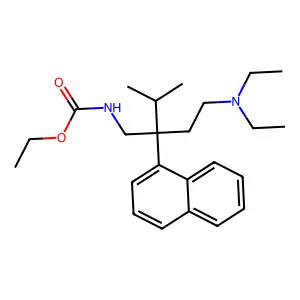 Ethyl {2-[2-(diethylamino)ethyl]-3-methyl-2-(naphthalen-1-yl)butyl}carbamate structure