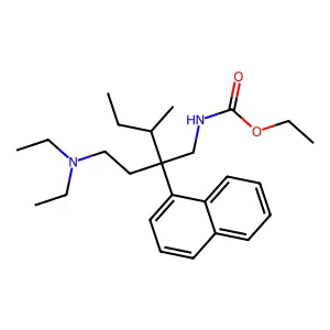 Ethyl {2-[2-(diethylamino)ethyl]-3-methyl-2-(naphthalen-1-yl)pentyl}carbamate structure
