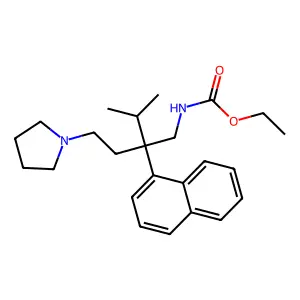 ethyl N-[3-methyl-2-naphthalen-1-yl-2-(2-pyrrolidin-1-ylethyl)butyl]carbamate structure