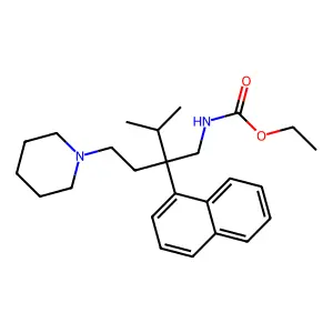 ethyl N-[3-methyl-2-naphthalen-1-yl-2-(2-piperidin-1-ylethyl)butyl]carbamate structure