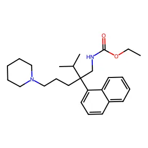 ethyl N-(2-naphthalen-1-yl-5-piperidin-1-yl-2-propan-2-ylpentyl)carbamate structure
