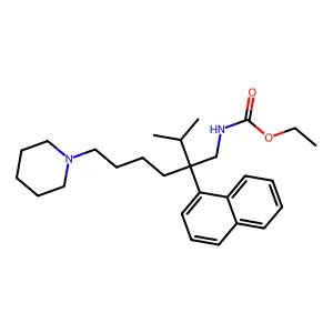 Ethyl [2-(naphthalen-1-yl)-6-(piperidin-1-yl)-2-(propan-2-yl)hexyl]carbamate structure