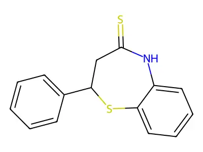 2-phenyl-3,5-dihydro-2H-1,5-benzothiazepine-4-thione structure