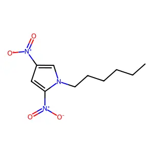 Pyrrole, 2,4-dinitro-1-hexyl- structure