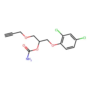 2-Propanol, 1-(2,4-dichlorophenoxy)-3-(2-propynyloxy)-, carbamate structure