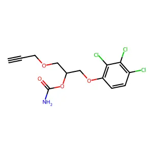 2-Propanol, 1-(2-propynyloxy)-3-(2,3,4-trichlorophenoxy)-, carbamate structure