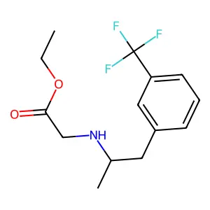 Acetic acid, (alpha-methyl-m-trifluoromethylphenethylamino)-, ethyl ester structure