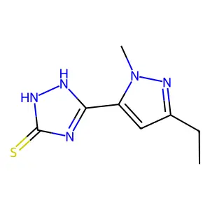5-(3-Ethyl-1-methyl-1H-pyrazol-5-yl)-1H-1,2,4-triazole-3(2H)-thione structure